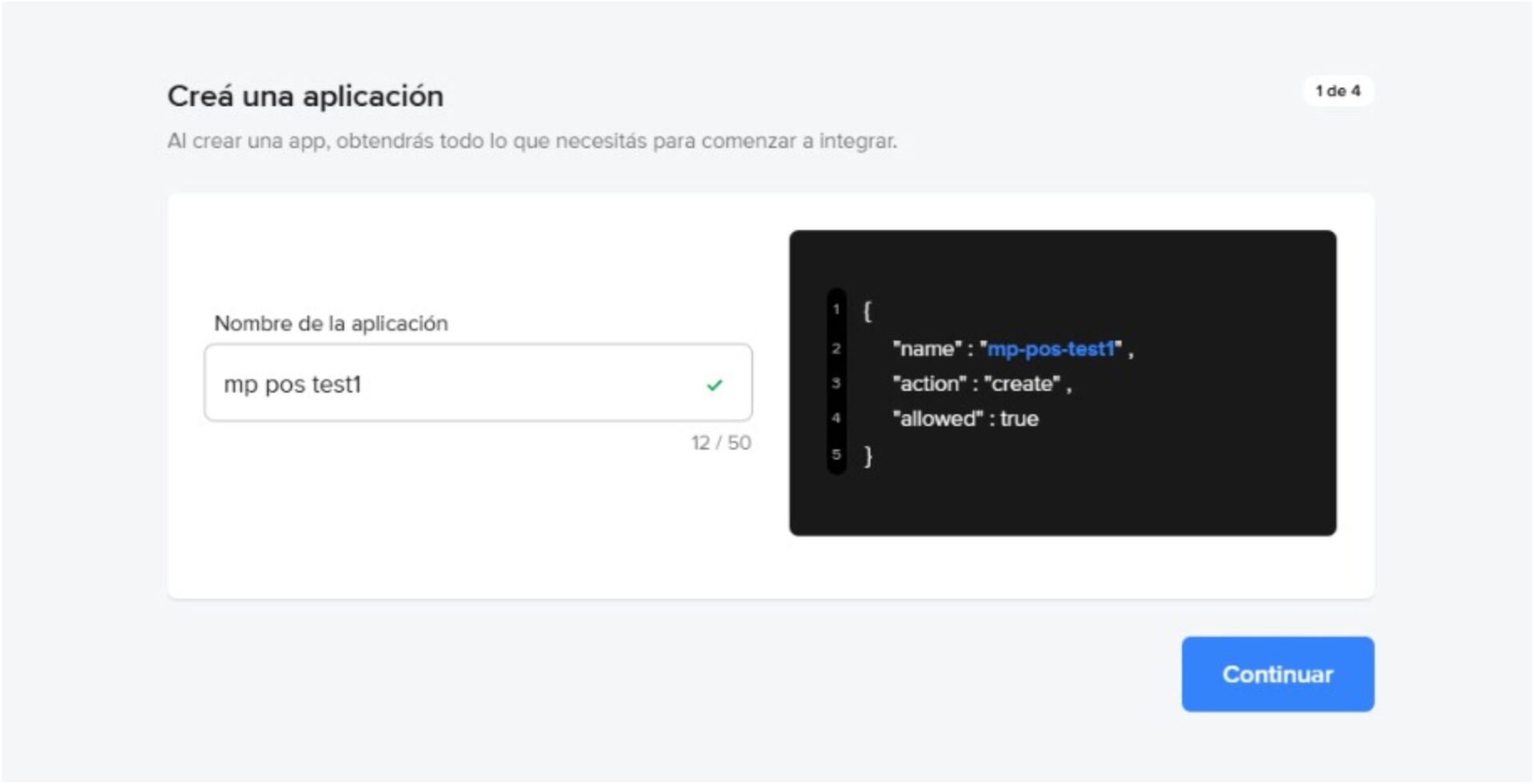 Crear aplicación Mercado Pago