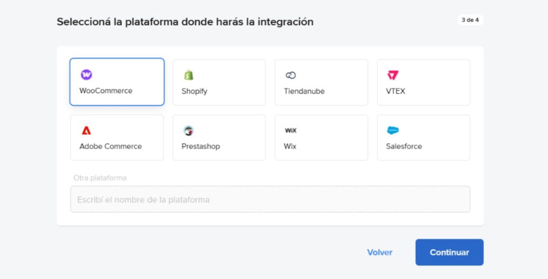 Seleccionar WooCommerce